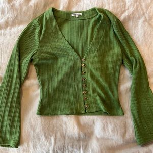 Reformation green cardigan